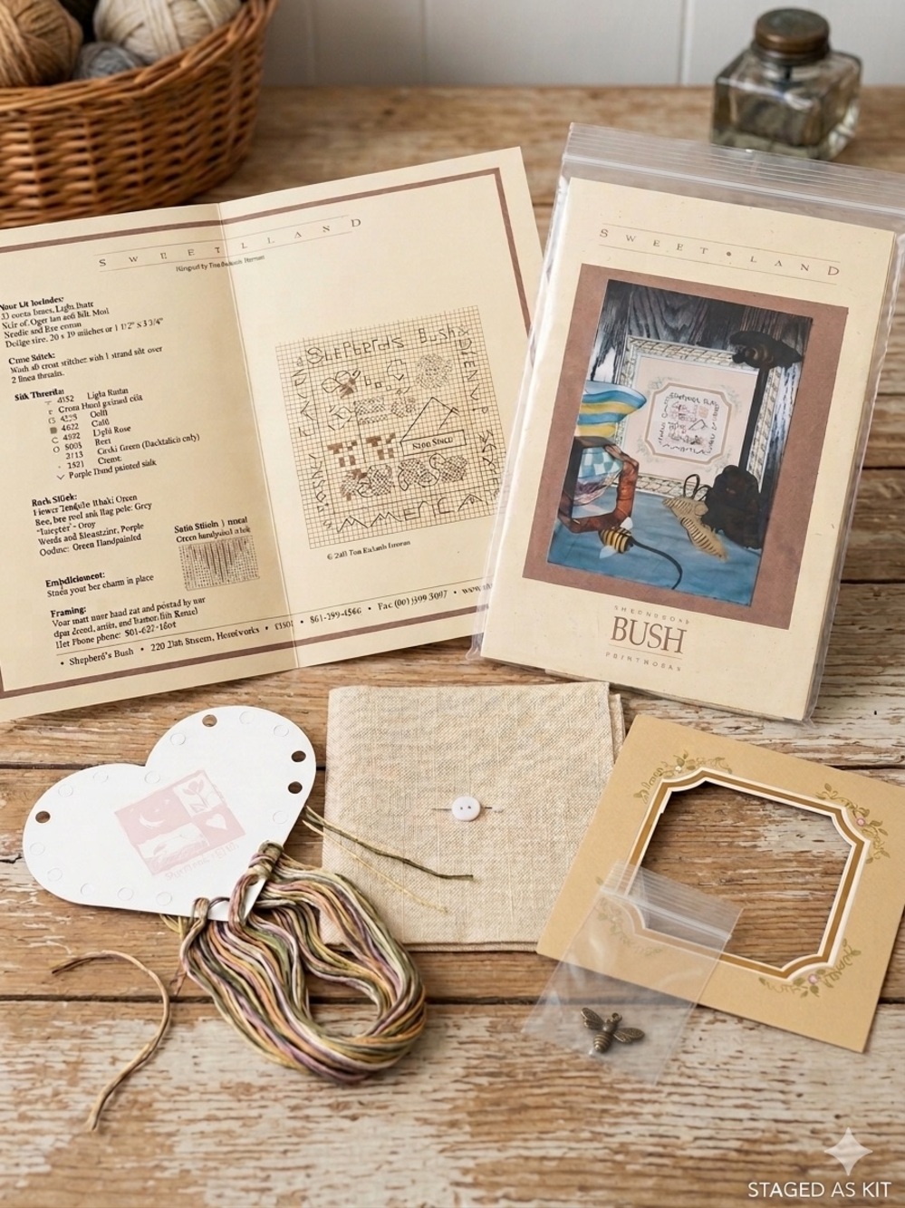 Shepherds Bush Sweet Land Counted Cross Stitch Kit Complete Mat, Silk & Charm